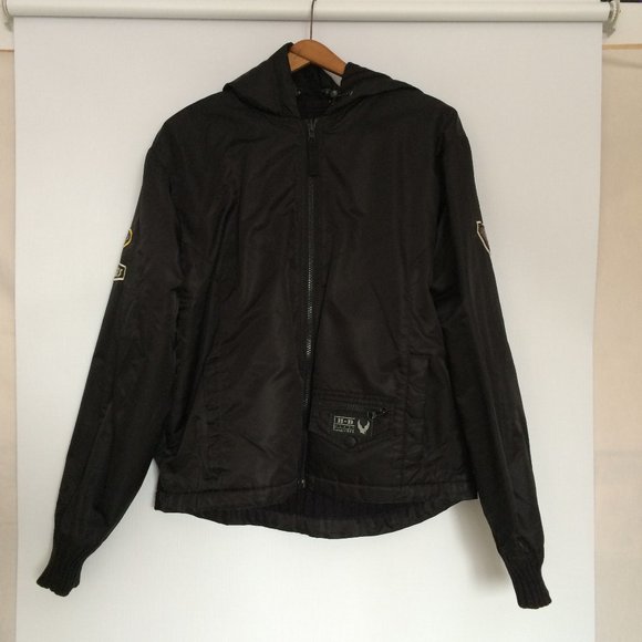 Harley-Davidson Womens Reversible Hooded Jacket Large Black Nylon Full Zip 2006 - Picture 2 of 16